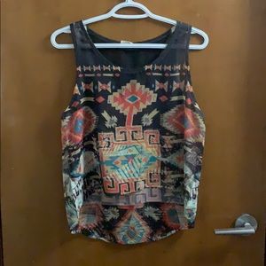 Aztec print top